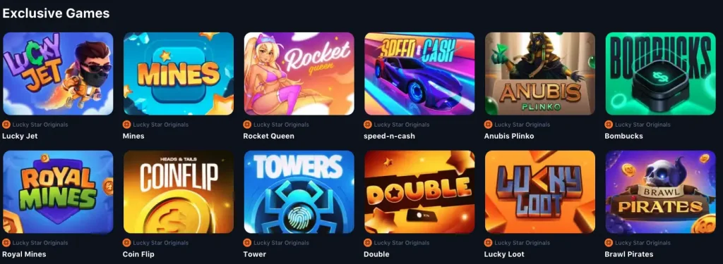 LuckyStar Casino have a lot of exclusive games for App users