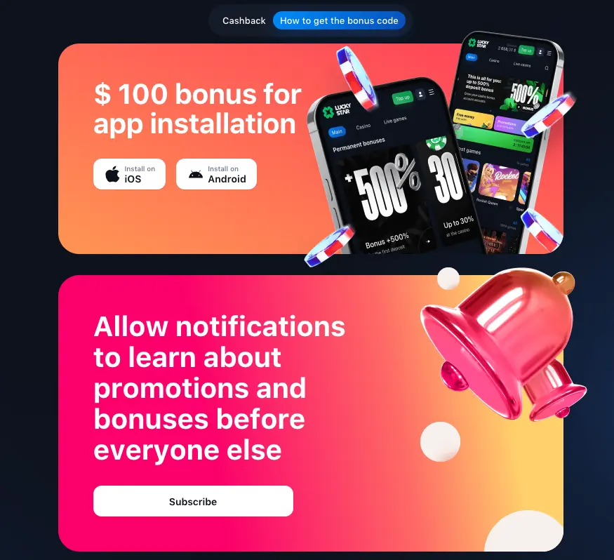 Explore exclusive bonuses for LuckyStar App Players